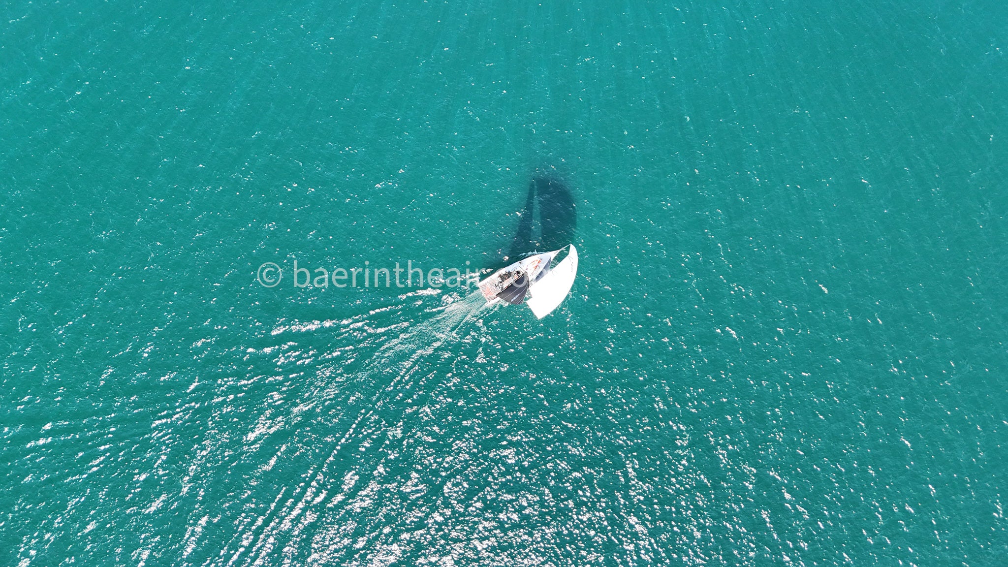 Chasing Wind – Aerial Drone Photography Print | Sailboat Racing Wall Art Poster