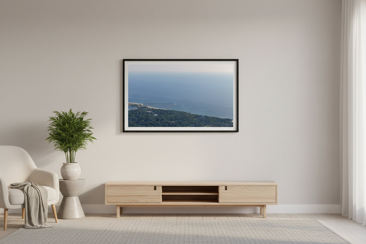 Frankfort Light fine art print displayed in a modern living room